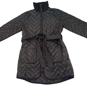 Athleta Black Quilted Lightweight Puffer Coat XS